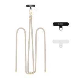 Tech-Protect C7S ROPE CROSSBODY Šňůrka / popruh na telefon - TAUPE/GOLD