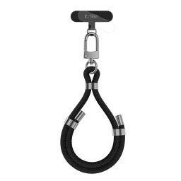 Tech-Protect C4S ROPE WRIST STRAP Šňůrka / popruh k telefonu na zápěstí - černá/stříbrná