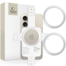 Tech-Protect MMP-110 2v1 Magnetický nalepovací MagSafe kroužek - Stříbrná