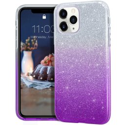 Pouzdro Forcell Shning Case iPhone 11 Pro - Fialové/Stříbrné