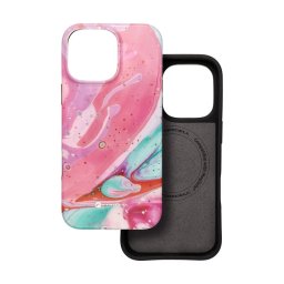 Pouzdro Forcell F-Protect Mirage MagSafe iPhone 16 Pro - pink marble