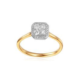 Zlatý zásnubní prsten s diamanty Bellen IZBR359