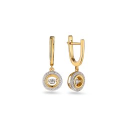 Zlaté briliantové náušnice Dancing Diamonds IZBR546N