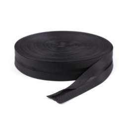 Lemovka pletená zakládaná polyamidová šíře 20 mm, barva 9991 černá