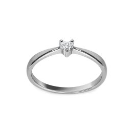 Diamantový prsten 0.100 ct srdíčko, bílé zlato 14K BSBR069A