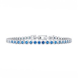 Silvego Stříbrný tenisový náramek OLIVIA se syntetickým Spinelem 4 mm - JJJCSBRD25BSPB