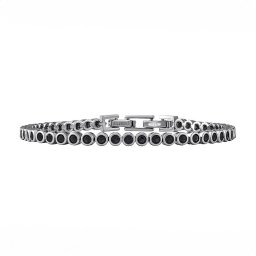 Silvego Stříbrný tenisový náramek OLIVIA s černými Brilliance Zirconia 4 mm - JJJCSBRD25BB