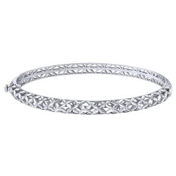 Silvego Zlatý pevný náramek Freddie z bílého zlata - 4,8 mm - FAB032BGW