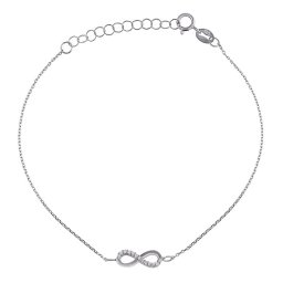 Silvego Jemný zlatý náramek Anker Roma zdobený Infinity s Brilliance Zirconia - W - AWFZD020BGW3-17 cm