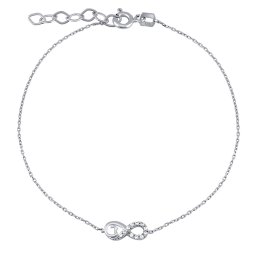 Silvego Zlatý náramek infinity Giovanna z bílého zlata s Brilliance Zirconia - PRGPNM0015BGW