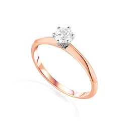 Nadčasový solitér s lab-grown diamantem v růžovém zlatě Malene IZLG745R