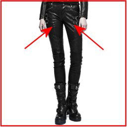 kalhoty dámské PUNK RAVE - K-297 Mantrap leather - POŠKOZENÉ - MY775