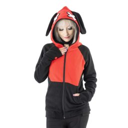 mikina dámská LUV BUNNY´S - LB CROSS - RED/BLACK - POI1468