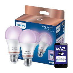 2x LED žárovka LED E27 A60 8,5W = 60W 2200-6500K + RGB SMART WiFi Philips WiZ