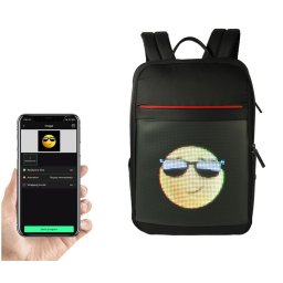 SMART ruksak programovatelný animace či text s LED displejem 24x24cm (ovládání přes mobil)