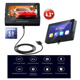 MP5 přehrávač do auta 4,3" displej Bluetooth V5.0 - video + audio + FM vysílač + Handsfree