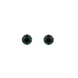 Náušnice jablonecká bižuterie s broušeným kamínkem, barva 12 (Ø8 mm) emerald