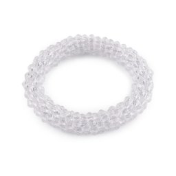 Náramek / gumička z broušených korálků, barva 1 crystal