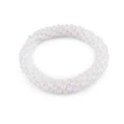 Náramek / gumička z broušených korálků, barva 2 Off White