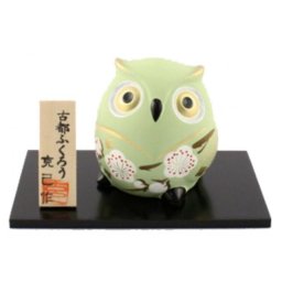 Koto Fukuro Green - japonská sovička pro štěstí, 6,5 cm
