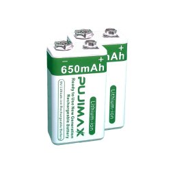 nabíjecí Lith. baterie 9V/650mAh (1000 cyklů) 2ks