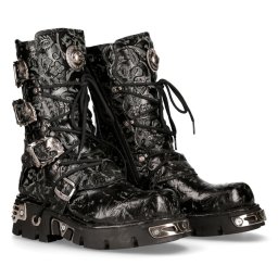 boty NEW ROCK - VINTAGE FLOWER NEGRO - M.391-S4