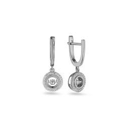 Visací briliantové náušnice Dancing Diamonds, bílé zlato IZBR546ANN