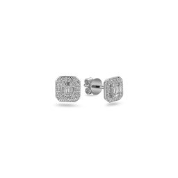 Napichovací náušnice s baguette diamanty Dana, bílé zlato IZBR1198AN