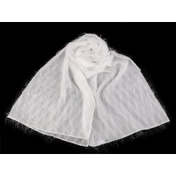 Společenský šifónový šál přes ramena / štola 180x70 cm, barva 1 Off White