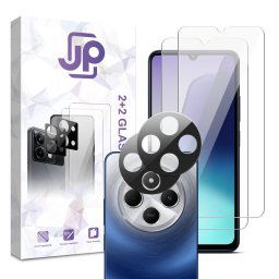 JP Combo pack, Sada 2 tvrzených skel a 2 sklíček na fotoaparát, Xiaomi Redmi 14C