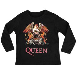 tričko dětské s dlouhým rukávem Queen - (Crest) - Black - METAL-KIDS - 814.35.8.999