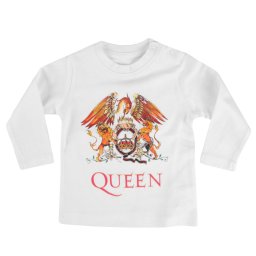 tričko dětské s dlouhým rukávem Queen - (Crest) - white - METAL-KIDS - 814.35.7.999