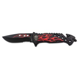 Albainox nůž zavírací RED FLAME kombinované ostří ČERNO/ČERVENÝ