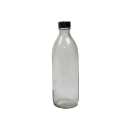 Lahvička skleněná úzkohrdlá 300 ml s plastovým víčkem