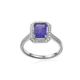 Prsten s tanzanitem 1,58ct a brilianty v bílém zlatě IZBR1152A