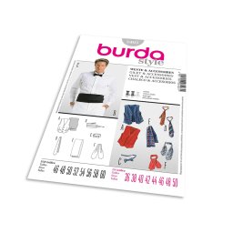 Střih Burda 3403 - Pánská vesta, kravata, motýlek, šál, smokingový pás