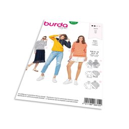 Střih Burda 6315 - Mikina s kapucí, mikina s rolákem