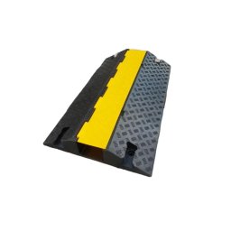 Černo-žlutý gumový kabelový most s víkem - 100 x 58 x 12 cm