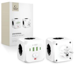 Tech-Protect C13 PCL3X4 3x zásuvka 2x USB-A 2x USB-C