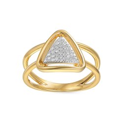 Stylový trojúhelníkový prsten s čirými diamanty IZBR1350