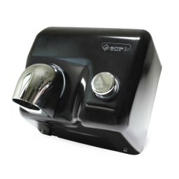 Černý kovový horkovzdušný vysoušeč rukou Jet Dryer BUTTON