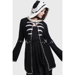 svetr dámský (cardigan) KILLSTAR x CORPSE BRIDE - Scraps - Black/White - KSRA012400