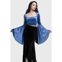 tričko dámské s dlouhým rukávem (top) KILLSTAR x CORPSE BRIDE - Whimsy Flutter - Blue - KSRA012405