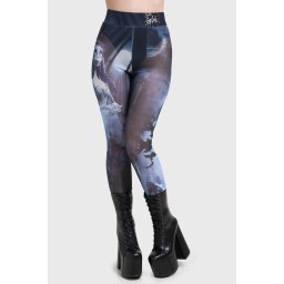 kalhoty dámské (legíny) KILLSTAR x CORPSE BRIDE - Emily In The Night - Black/Blue - KSRA012395