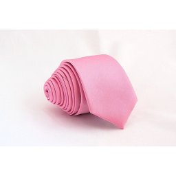 Pánská světle růžová slim kravata - 5 cm