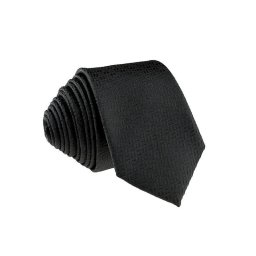 Pánská černá slim kravata se vzory - 6 cm