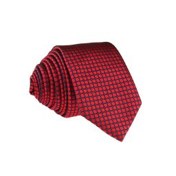 Pánská červená vzorovaná slim kravata - 6 cm