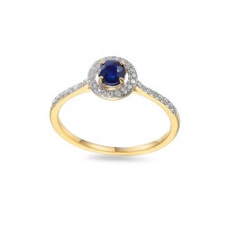 Zářivý safírový prsten 0,34 ct s brilianty IZBR1322