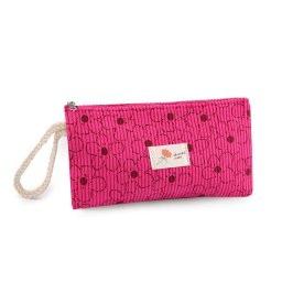 Textilní pouzdro na drobnosti květy 18,5x10 cm, barva 4 pink