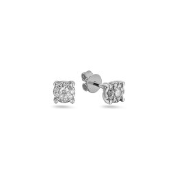 Elegantní napichovací náušnice s diamanty z bílého zlata Kace IZBR1447A